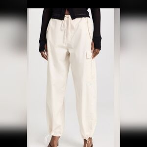 Good American White Parachute Cargo Pants High Rise Drawstring Utility M. NWT